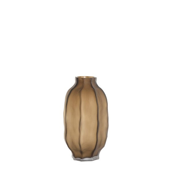 Vase glass matt  dark brown