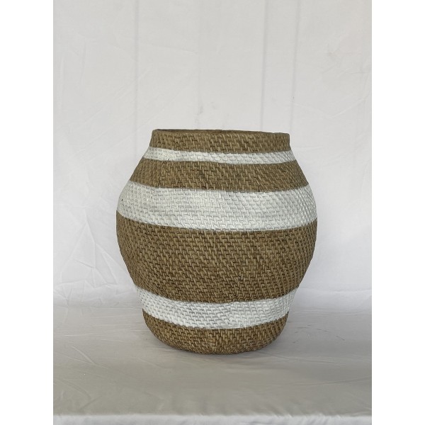 CIMENT VASE IMIT RATTAN