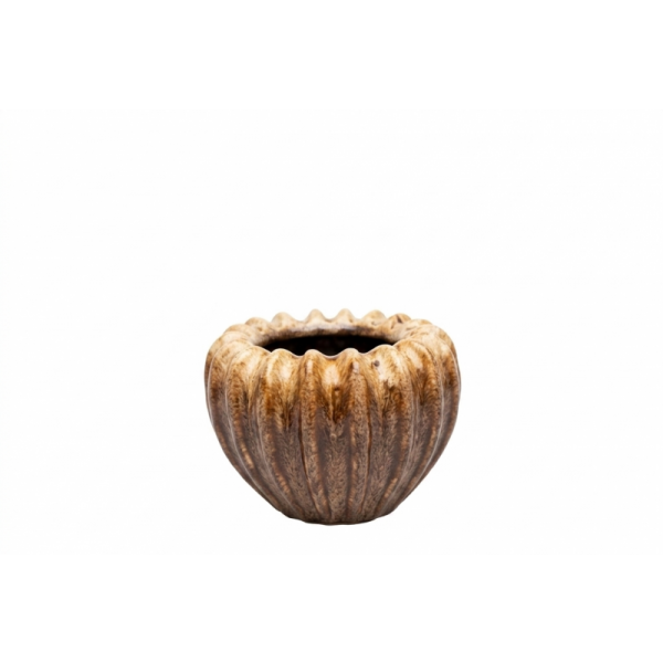 VASE AMBER CERAMIC