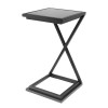 Side Table Cross Gunmetal Black Glass