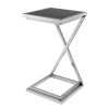 Side Table Cross Nickel Black Glass