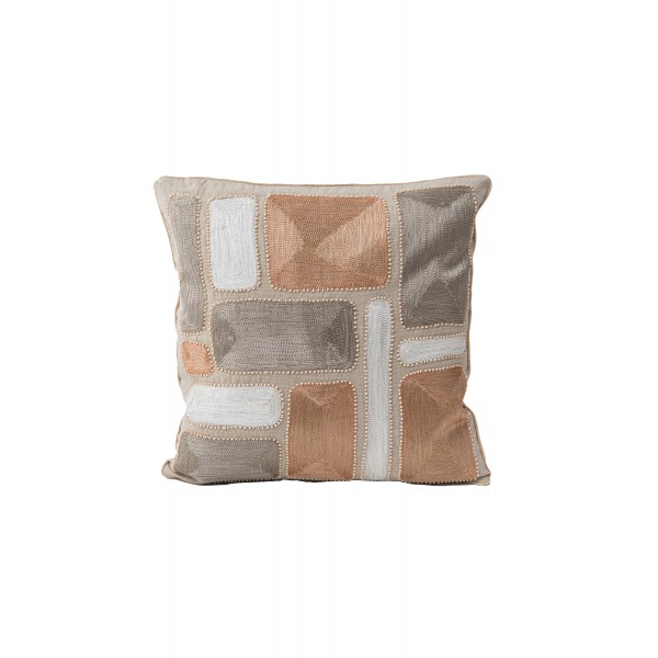 COTTON CUSHION COVER WITH THREAD HAND EMBROIDERY AND COTTON