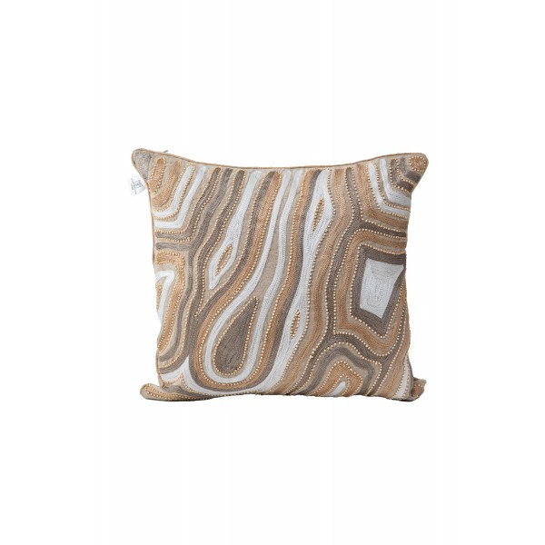 COTTON CUSHION COVER WITH THREAD HAND EMBROIDERY AND COTTON