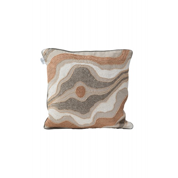 COTTON CUSHION COVER WITH THREAD HAND EMBROIDERY AND COTTON