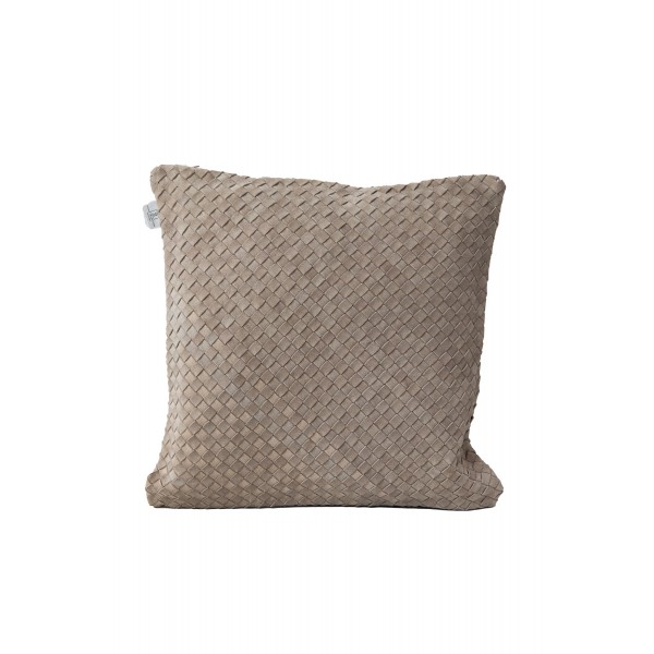 WOVEN SUEDE LEATHER CUSHION COVER WITH COTTON