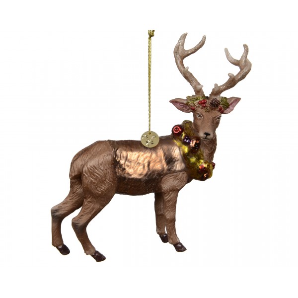 Deer glass with wreath