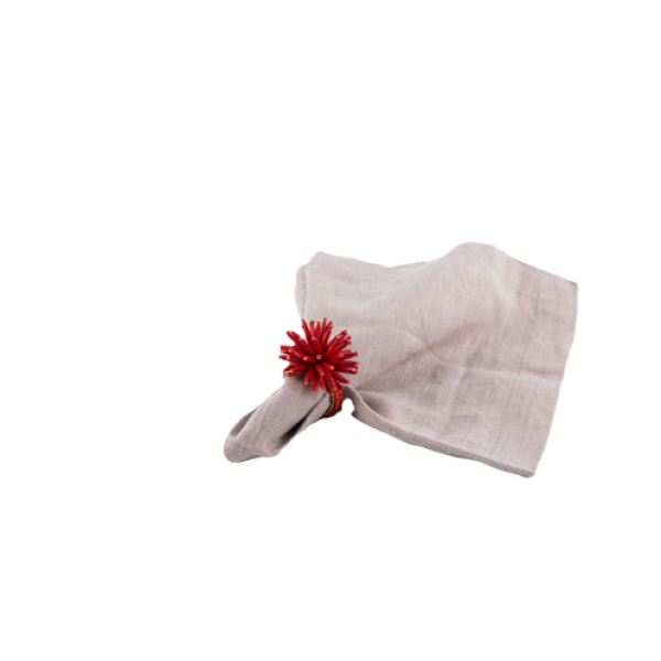 Acrylic & Glass beaded spikes napkin ring RED