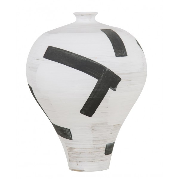 VASE WHITE BLACK CERAMIC SAO PAULO 26X32