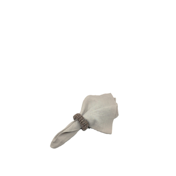 BEADED ROUND NAPKIN RING BROWN