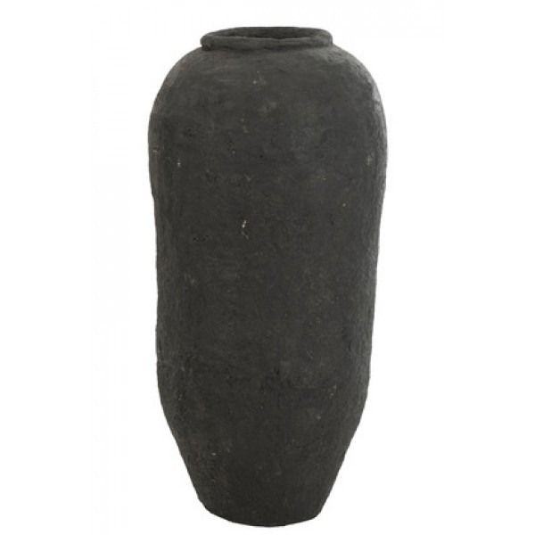 Vase Paper Mache Black Large