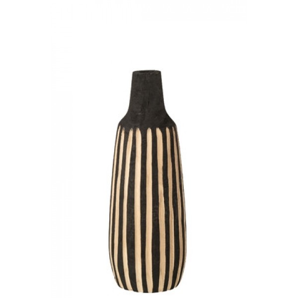 Bottle Vase Line Paulownia Black/Natural Medium