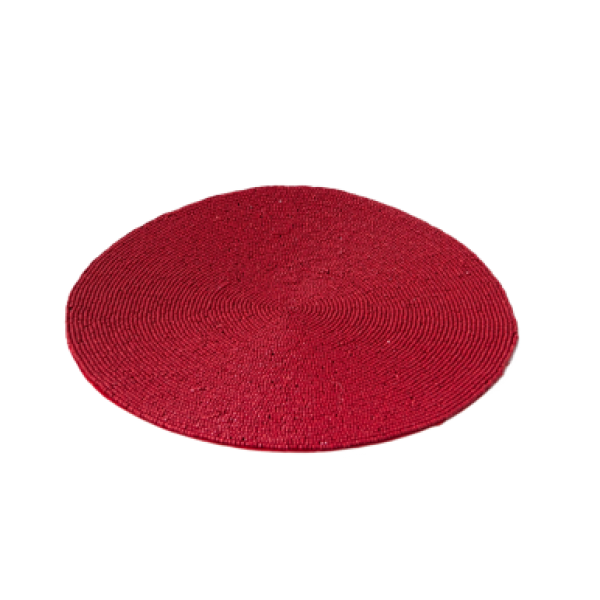 EMBROIDERED BEADED PLACEMENT RED