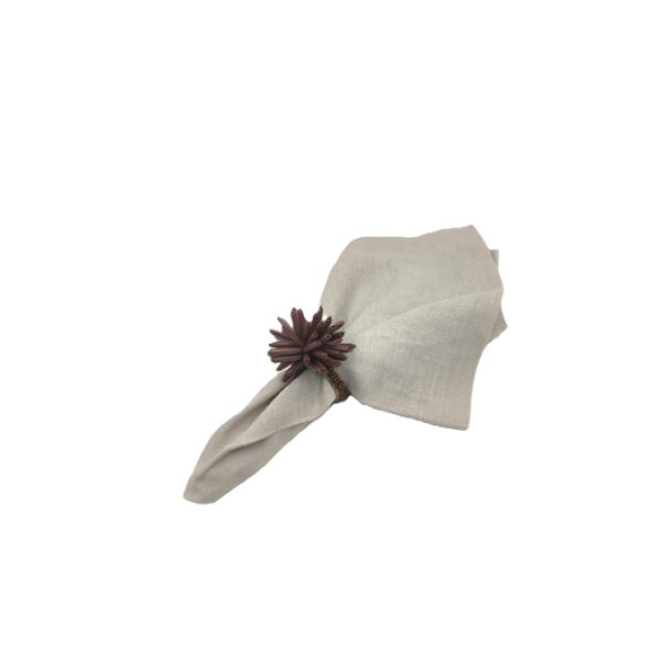 BEADED ROUND NAPKIN BROWN