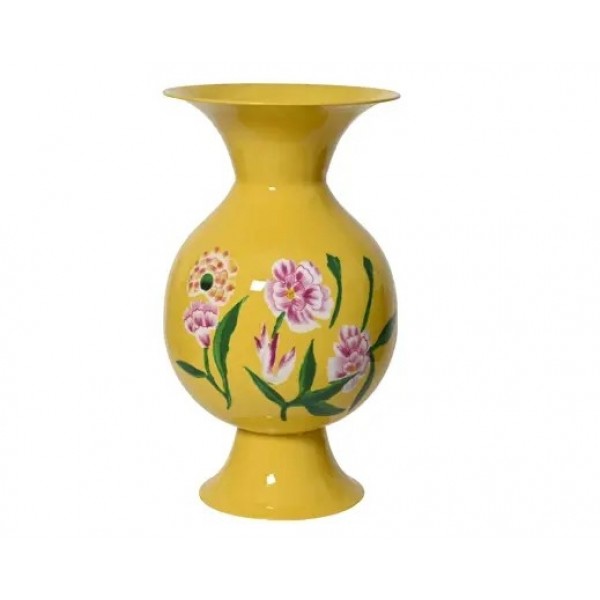 VASE IRON WITH FLOWERS