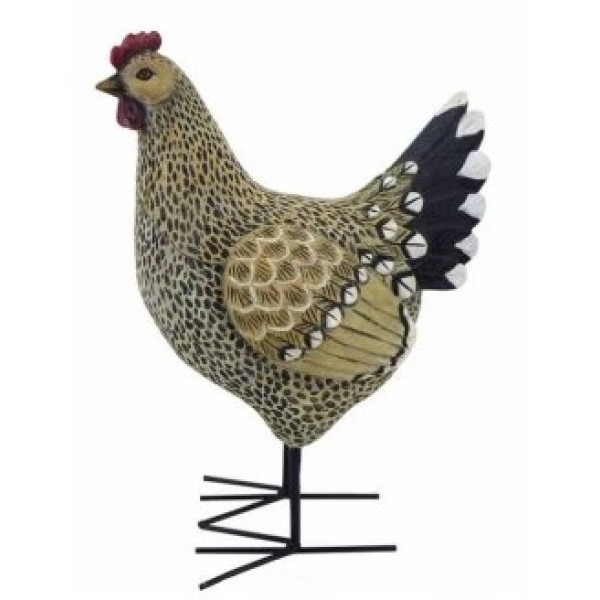 POULE 30 CM RESINE