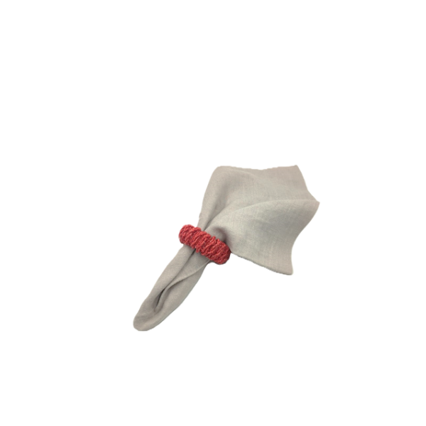 BEADED ROUND NAPKIN RING CORAL