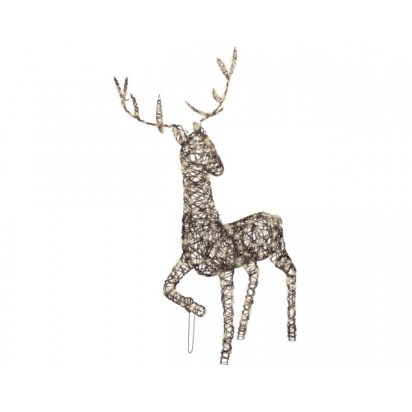 MICRO LED REINDEER WICKER STEADY OUTDOOR