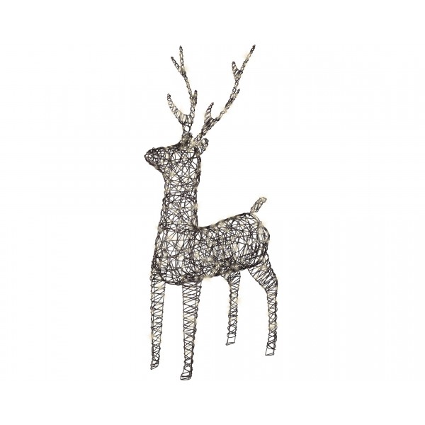 MICRO LED REINDEER WICKER STEADY OUTDOOR