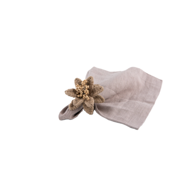 Jute & wood beads napkin ring NATURAL