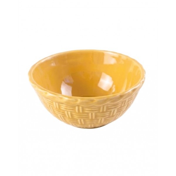 CEREAL BOWL WOVEN VINTAGE YELLOW