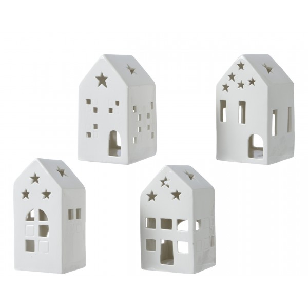 Tealightholder stoneware house christmas house tealightholder