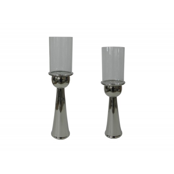 S/2 CANDLE STAND ON NICKEL FOOT 