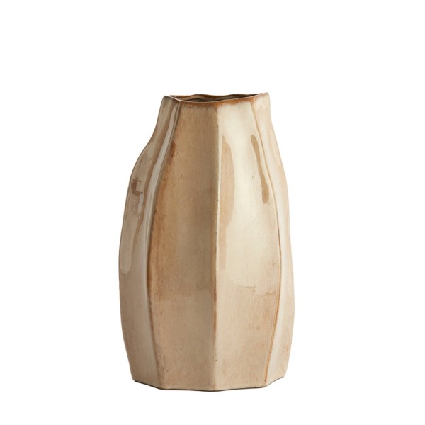 Vase deco shiny beige