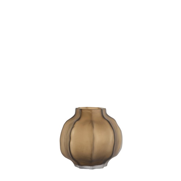Vase glass matt  dark brown