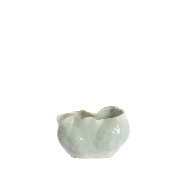 Vase deco ceramics light blue+cream