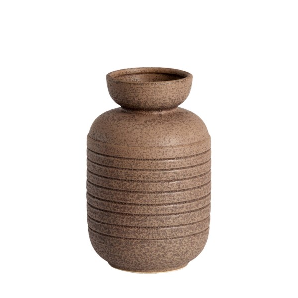 Vase deco ceramics matt dark brown