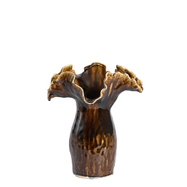 Vase deco ceramics dark brown