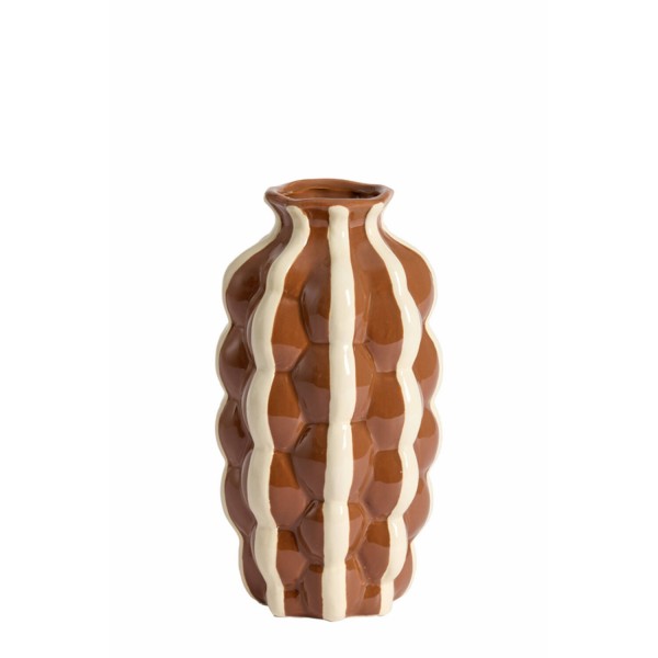 Vase deco brown+cream