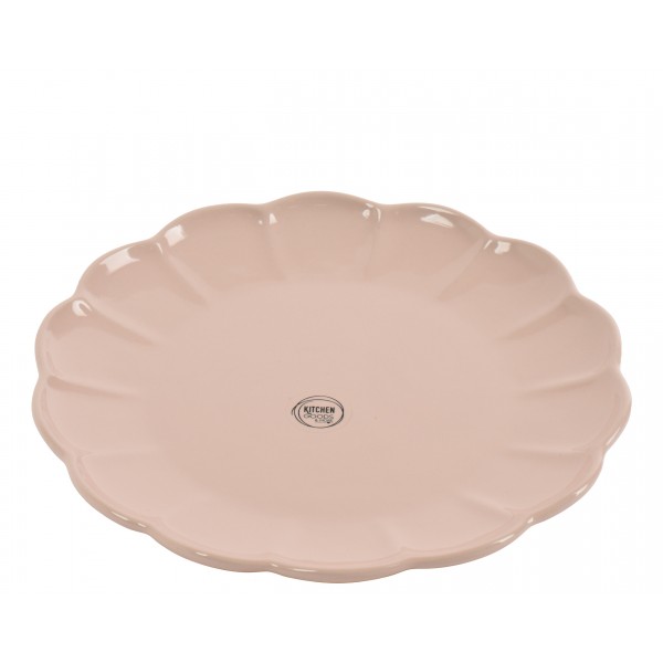 Dinner plate earthenware round with wave edge glaze