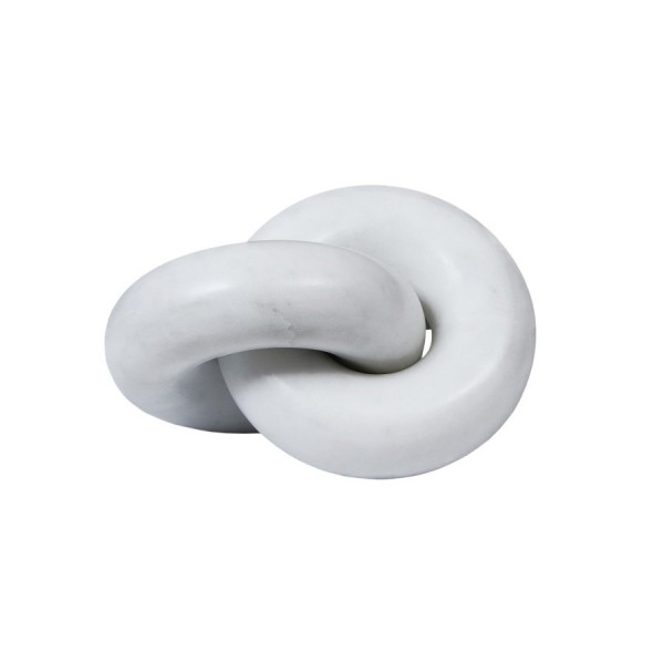 WHITE MARBLE 2 INTERLACED RINGS 