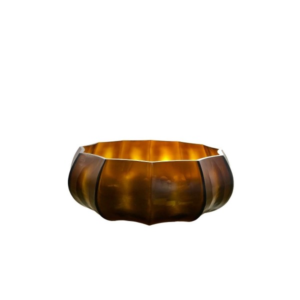 FUSED AMBER GLASS BOWL 'MALANG' D33x13h