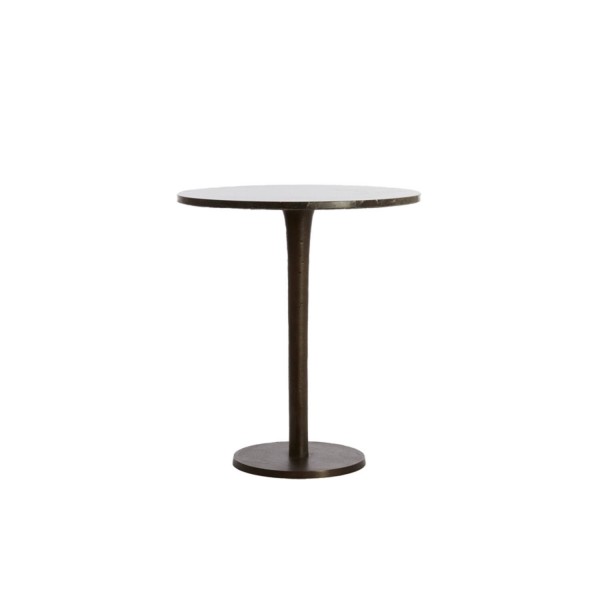 Side table marble+dark brown