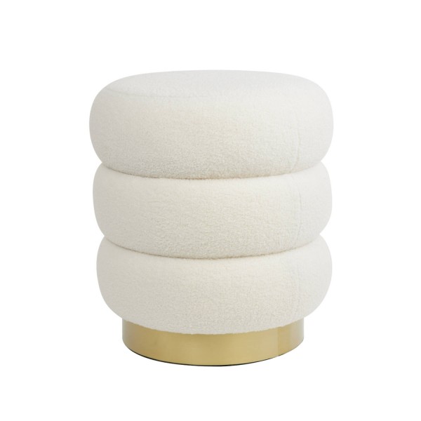 Pouf teddy  white-gold
