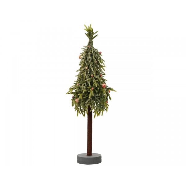 Merry fir mini tree glitter w red berry and mashroom indoor