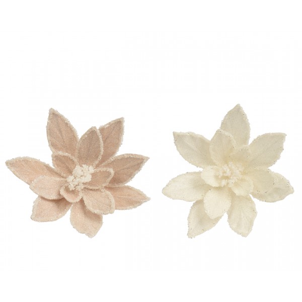 Poinsentia poisentia on clip polyester velvet glitter, sequin 2col ass