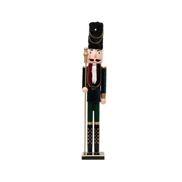 Nutcracker pinewood velvet w gold glitter dots