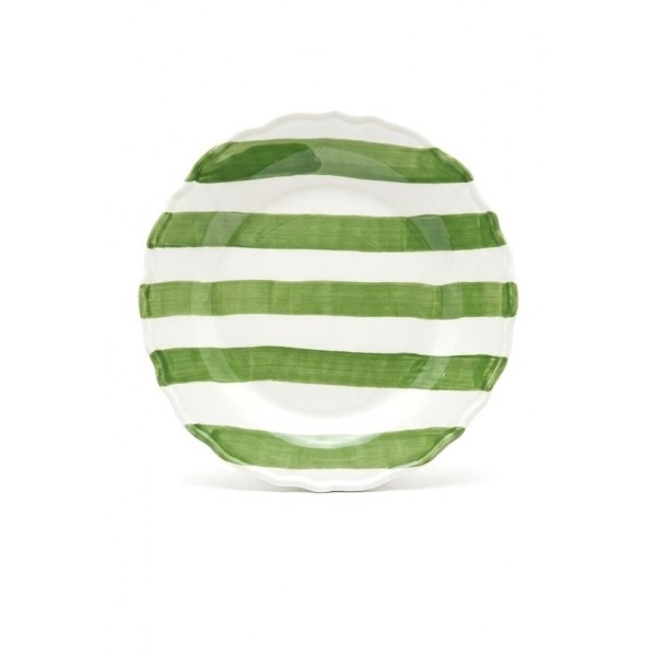 DESSERT PLATE MARIA GREEN STRIPES