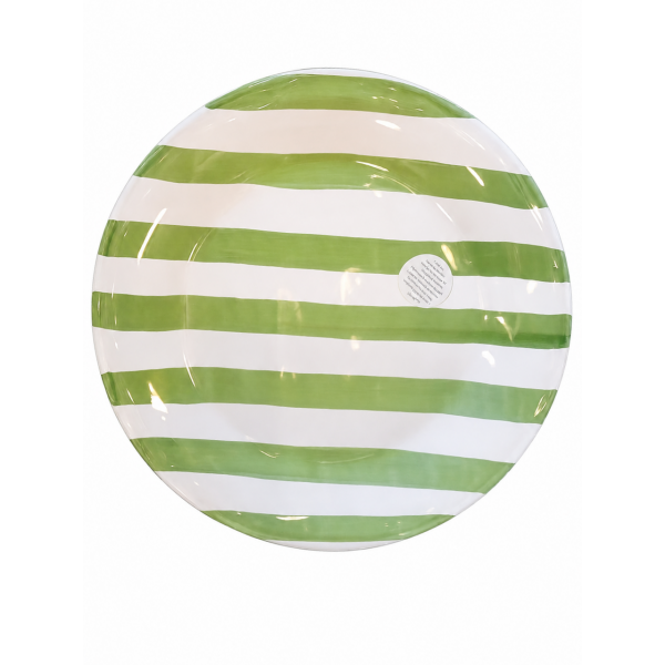 DINNER PLATE MARIA GREEN STRIPES