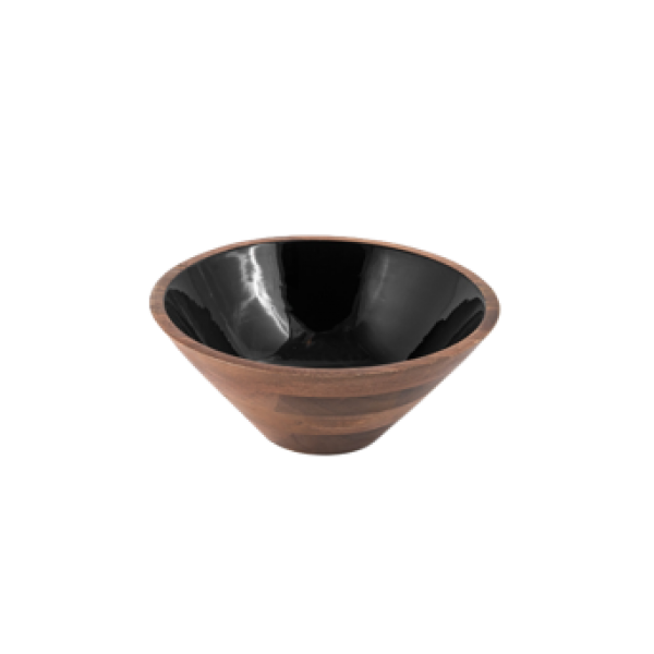 WOODEN SALAD BOWL BLACK 