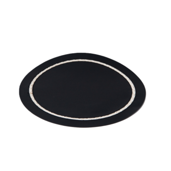 BLACK DOILY LETHERETTE