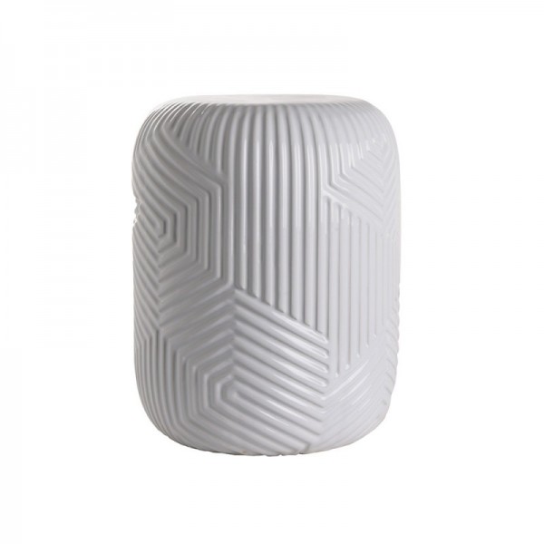 Ceramic -Stool - White