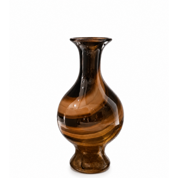 Vase  JORVEN glass brown, cream and black