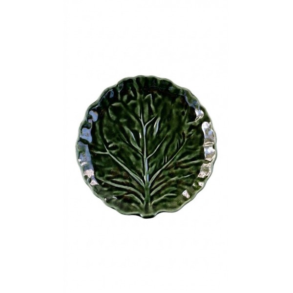 DESSERT PLATE POTUGUESE CABBAGE GREEN