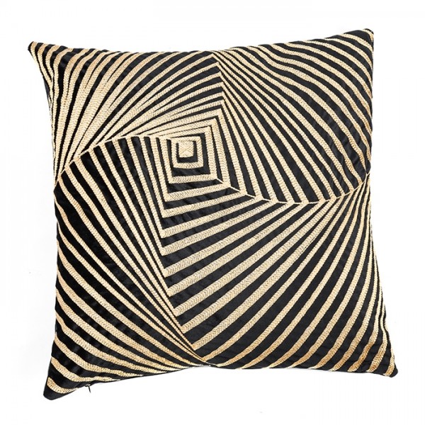 Cushion Black&Gold Lines