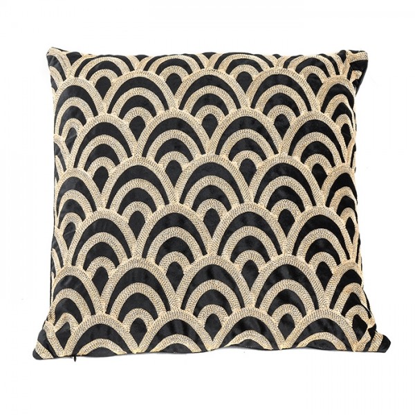 Cushion Black&Gold Circles