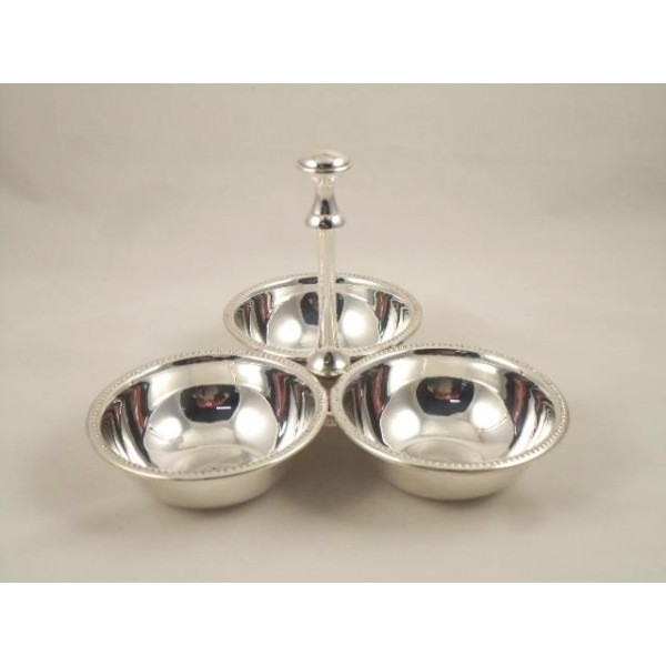 PEANUTS DISH 3 COMPELLS SILVER PLATED